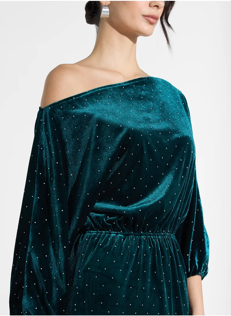 نيفر فولي دريسد One Shoulder Printed Dress