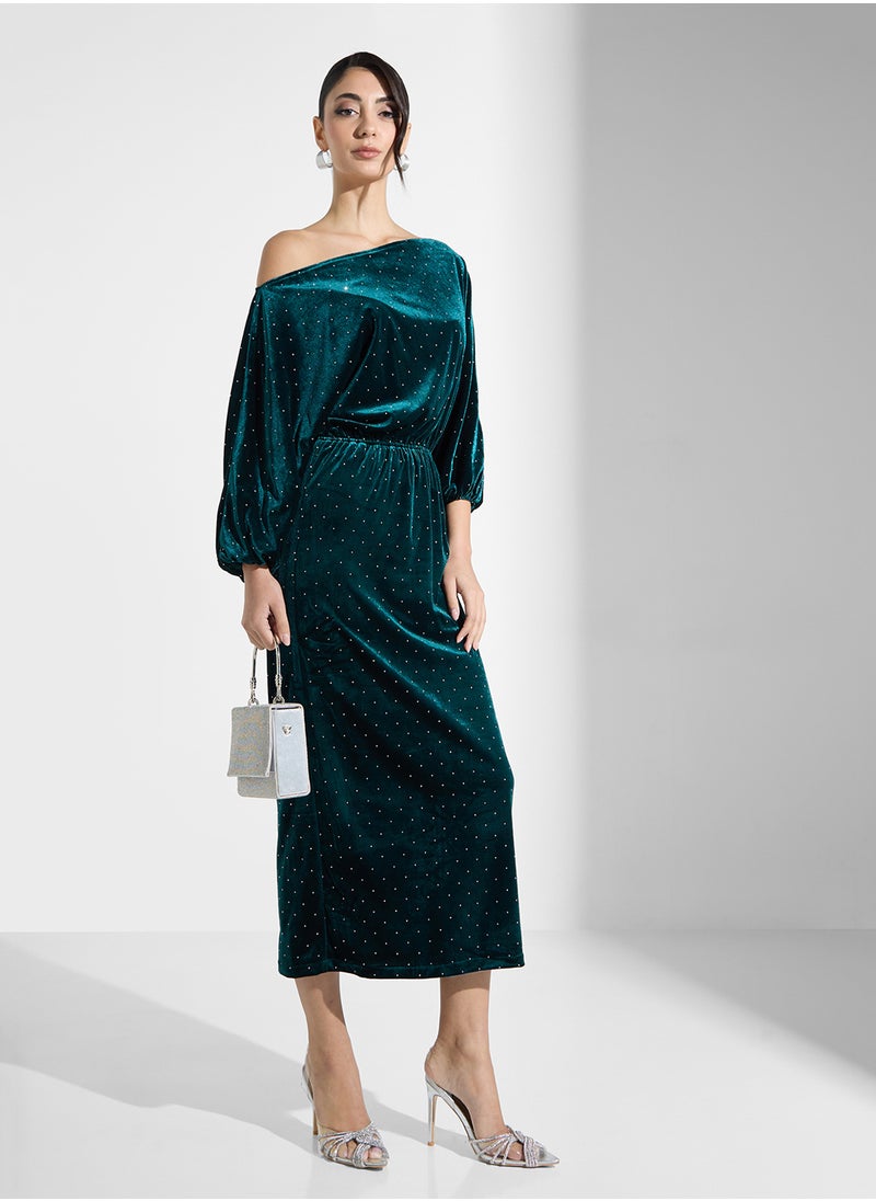 Never fully Dressed - One Shoulder Printed Dress - Image 1