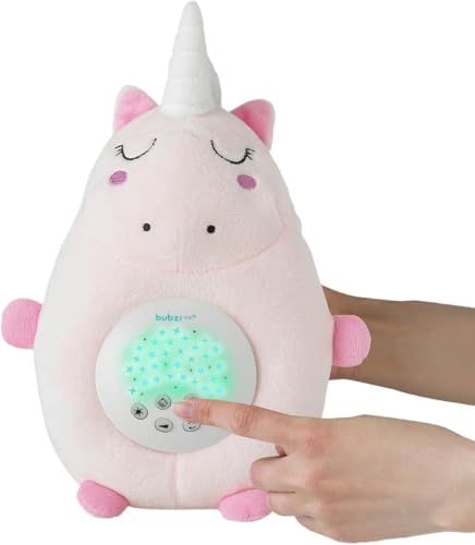 Bubzi Co Sound Machine Portable Unicorn Soother Night Light Projector Comforting Electronic Infant Toddler Sleep Aid Shush with White Noise - Image 1