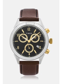 TIMEX Men T TW2R90800 Leather Chronograph Analog Watch 40mm, Brown  - Image 1