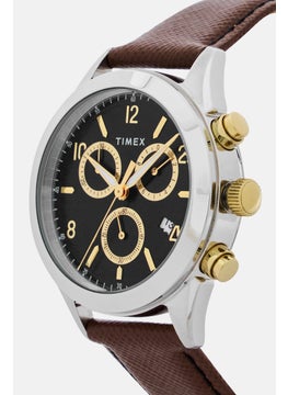 TIMEX Men T TW2R90800 Leather Chronograph Analog Watch 40mm, Brown  - Image 3