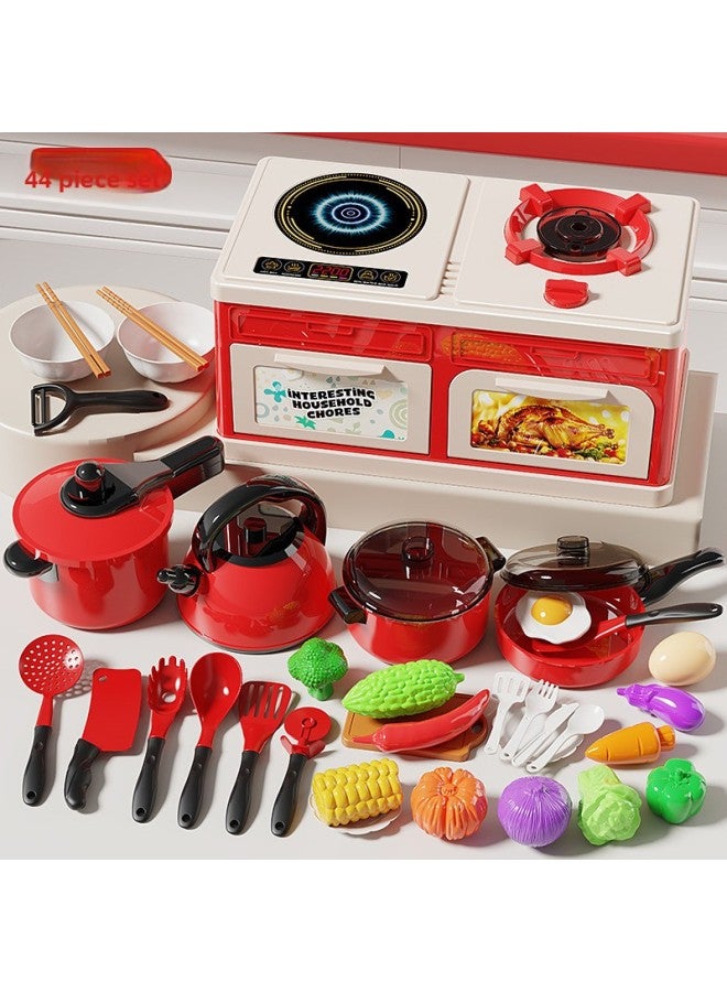 Children's Cross-Border Special Supply Of Children's Play House Kitchen Toy Set For Girls To Simulate Cooking, Frying And Cutting Fruits For Men And Women