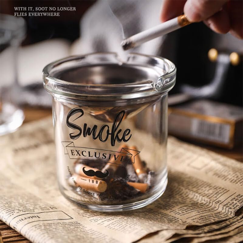 Glass Funnel Ashtray With Lid Large Size 47cm Desktop Decor Living Room Office Gift Idea - Image 3