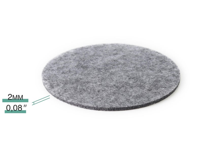 Toros.Store Set of 12 Felt Gray Drink Coasters 4x4 inches - Round Coaster for Drinks Absorbent - Cup Mats - Protect Furniture from Heat  Stain  Scratches and Condensation - Image 3