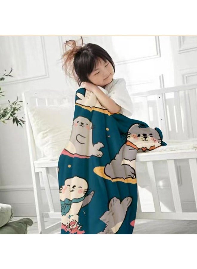 general Baby and children's cartoon flannel thin blanket (warm and comfortable, suitable for sleep, game use) 70cm*100cm - Image 1