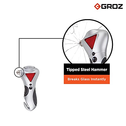 GROZ 4 in 1 Multipurpose Car Emergency Tool Kit | Seatbelt Cutter, Car Window Breaker, Torch & Hazard light for Emergency | Runs with AAA Batteries | R1 - Image 3
