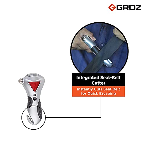 GROZ 4 in 1 Multipurpose Car Emergency Tool Kit | Seatbelt Cutter, Car Window Breaker, Torch & Hazard light for Emergency | Runs with AAA Batteries | R1 - Image 5