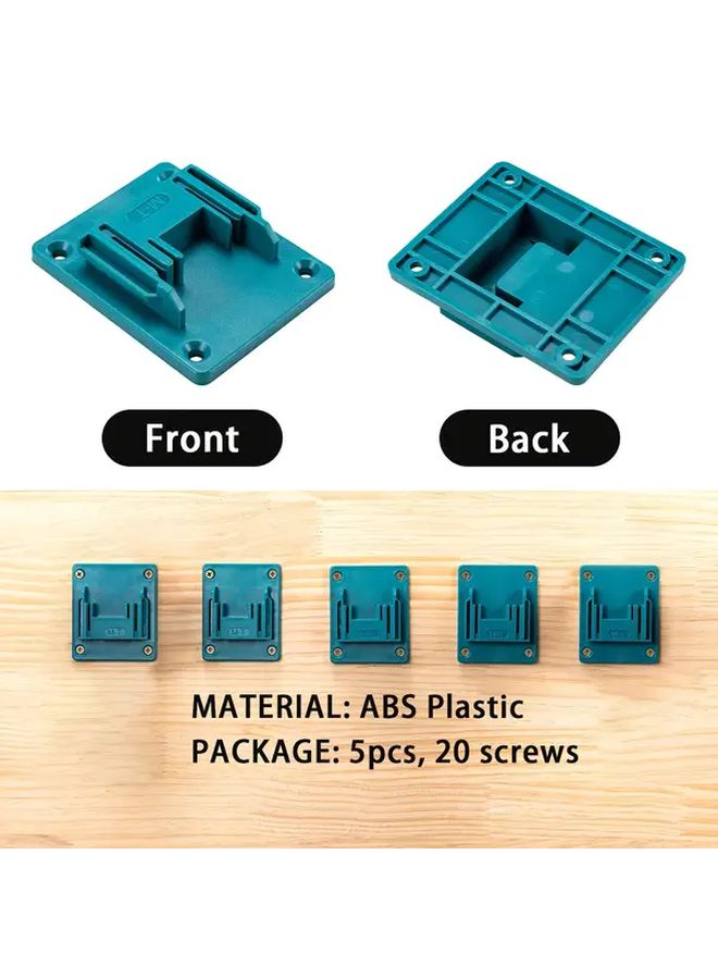 5 Pack Drill Holder Wall Mount No Tool Installation Durable Plastic Garage Organizer - Image 2