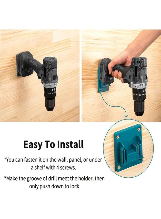5 Pack Drill Holder Wall Mount No Tool Installation Durable Plastic Garage Organizer - Image 4