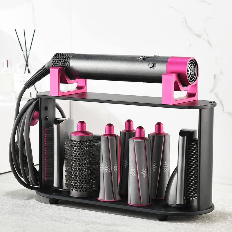 Foho Storage Holder Compatible for Dyson Airwrap Styler, 8-Holes Countertop Bracket Organizer Stand Storage Rack for Hair Curling Iron Wand Barrels Brushes Diffuser Nozzles for Home/Bedroom/Bathroom - Image 1