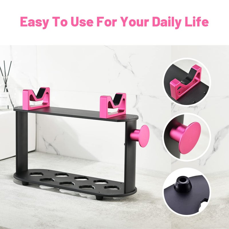 Foho Storage Holder Compatible for Dyson Airwrap Styler, 8-Holes Countertop Bracket Organizer Stand Storage Rack for Hair Curling Iron Wand Barrels Brushes Diffuser Nozzles for Home/Bedroom/Bathroom - Image 5
