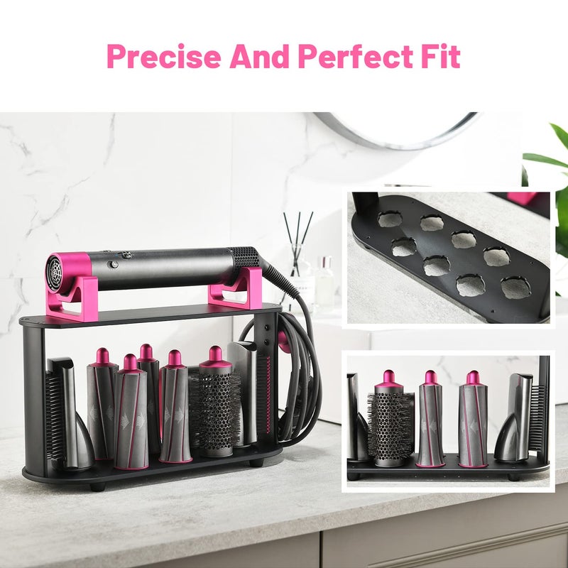 Foho Storage Holder Compatible for Dyson Airwrap Styler, 8-Holes Countertop Bracket Organizer Stand Storage Rack for Hair Curling Iron Wand Barrels Brushes Diffuser Nozzles for Home/Bedroom/Bathroom - Image 4