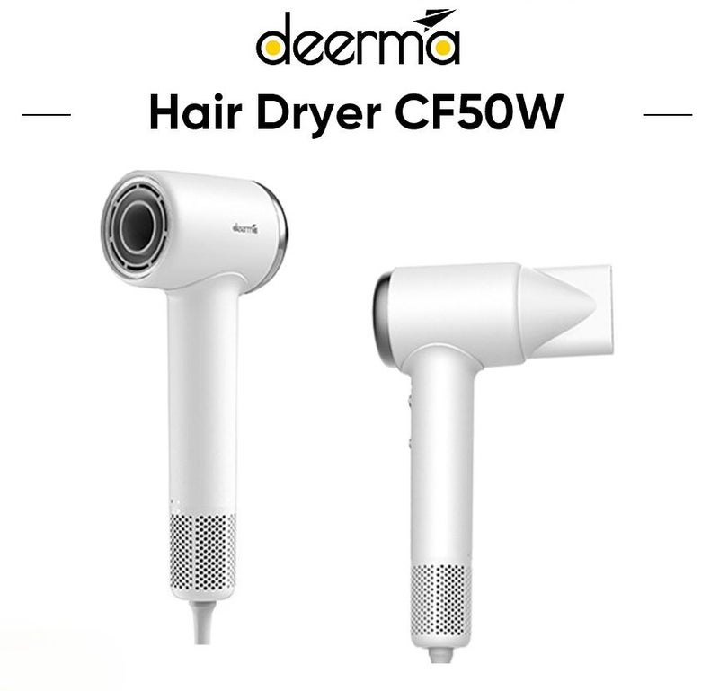 Deerma Dem-cf50w High-Speed Hair Dryer, Fast-Drying Negative Ion Fan, White - Image 1