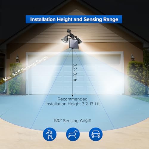 MOLEBIT Solar Outdoor Spotlights, 1400-Lumens Bright 36 LED Motion Sensor Spot Lights Waterproof Double Head Security Light Wall Lights Landscape Light for Patio Deck Yard Garden Driveway Lighting - Image 4