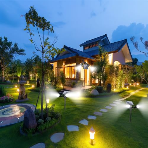 MOLEBIT Solar Outdoor Spotlights, 1400-Lumens Bright 36 LED Motion Sensor Spot Lights Waterproof Double Head Security Light Wall Lights Landscape Light for Patio Deck Yard Garden Driveway Lighting - Image 2