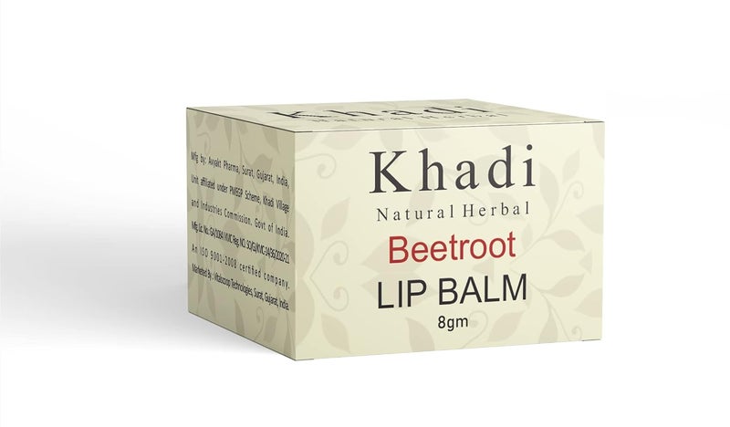 Khadi Natural Herbal khadi Natural Herbal Beetroot Lip Balm For Dry Damaged And Chapped Lips Moisturizer Lip Balm Enriched with Essential Oils Parabenfree 8 gm