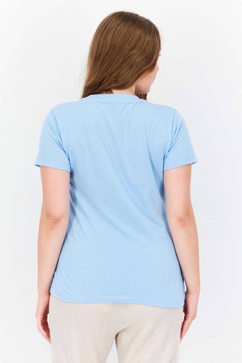 New Balance Women Athletic Fit Short Sleeves Outdoor Top, Blue  - Image 3