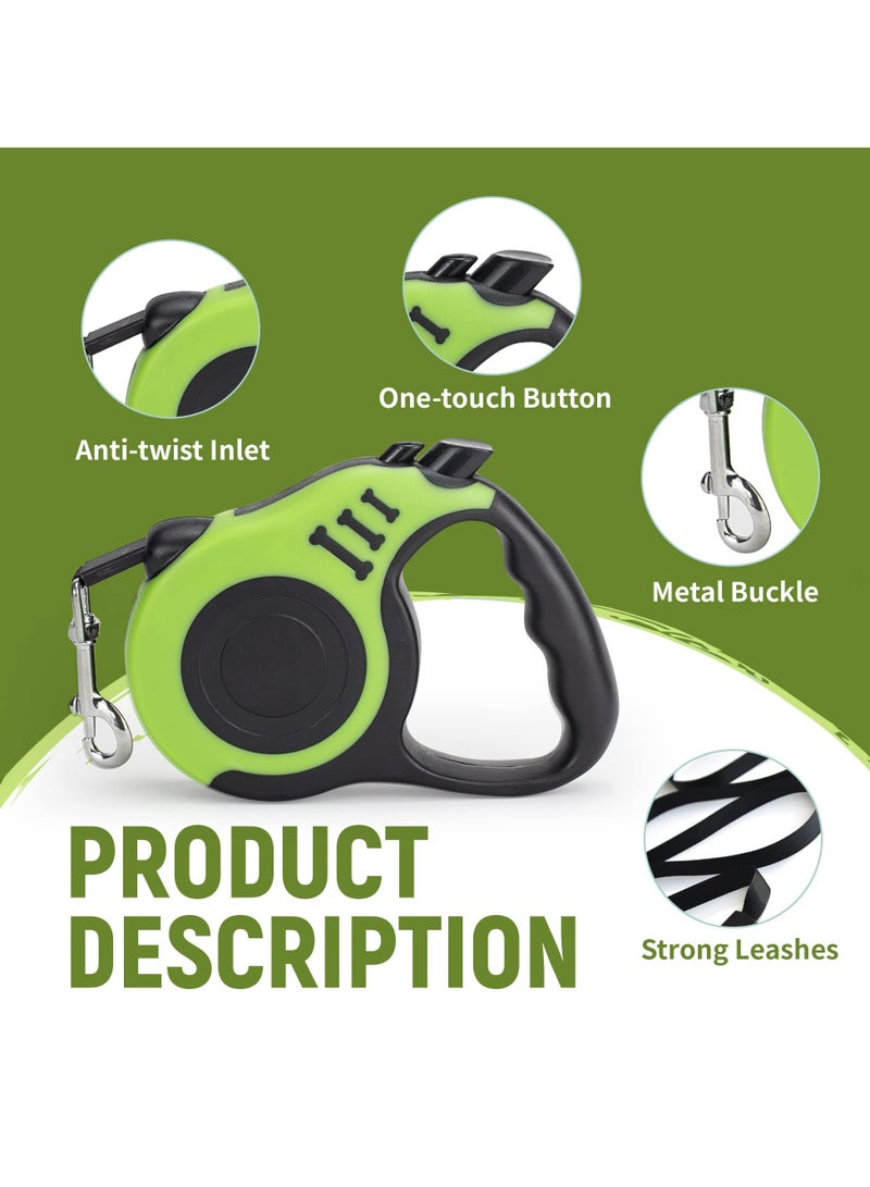 Retractable Dog Leash Automatic Telescopic Tractor Dog Tape, Pet Tape 16 FT Durable and Convenient, with Non-Slip Handle, Tangle Free, Pause and Lock, Suitable for Small and Medium-Sized Dogs - Image 2