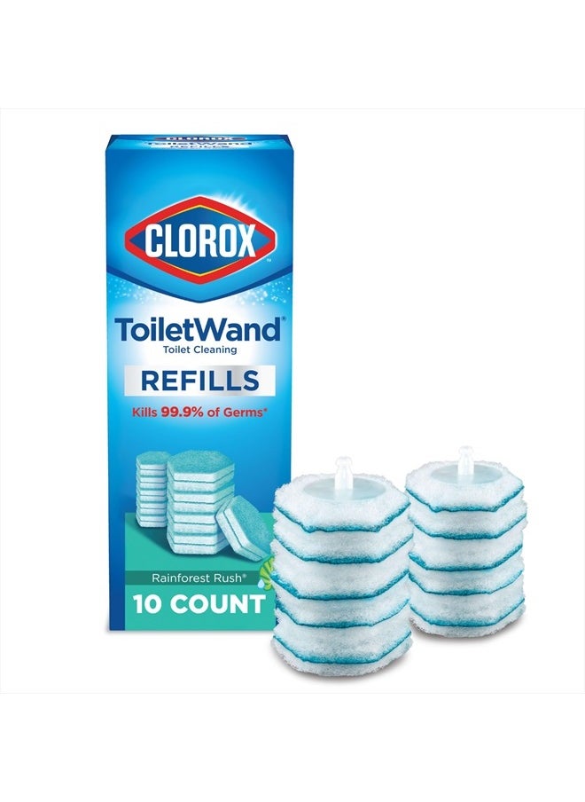 Clorox - ToiletWand, Disinfecting Wand Refill Heads - Rainforest Rush, 10 Count (Package May Vary) - Image 1