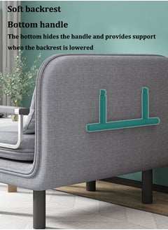 Aissiora Folding Sofa Bed, 2 In 1 Sleeper Chair Bed, Iron sofa bed, Telescopic sofa, Seat cover can be disassembled and washed, For Apartment/Bedroom/Office,Single(Grey)  - Image 5