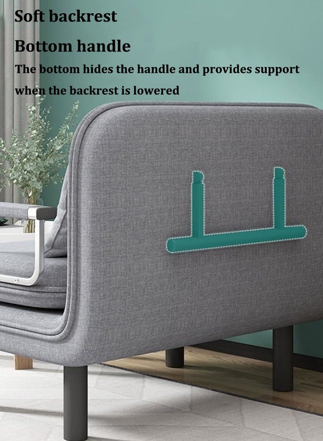Aissiora Folding Sofa Bed, 2 In 1 Sleeper Chair Bed, Iron sofa bed, Telescopic sofa, Seat cover can be disassembled and washed, For Apartment/Bedroom/Office,Single(Grey) - Image 5