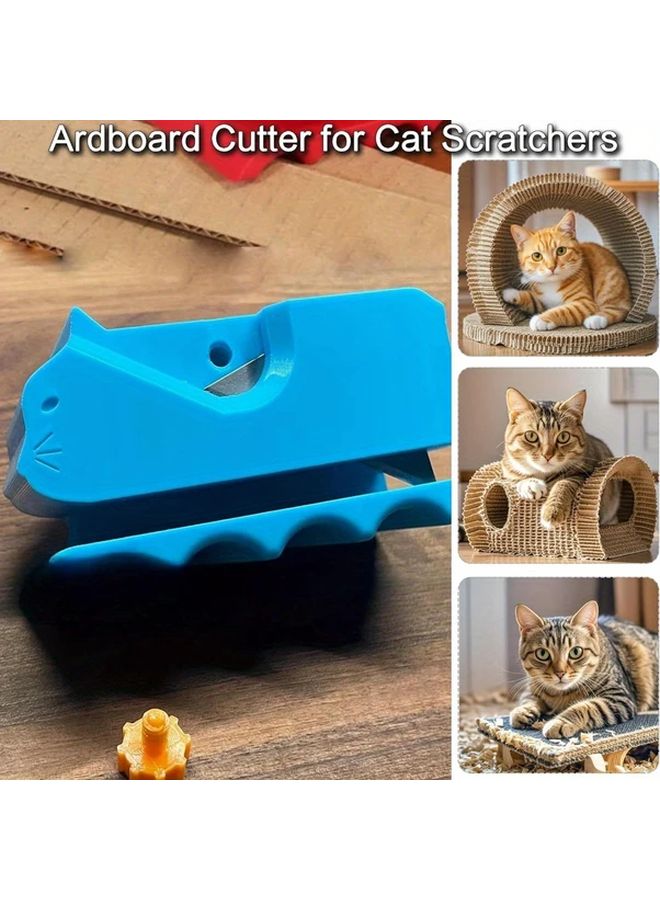Blue Manual Cat Scratching Board Cutter with Ergonomic Handle for Cardboard Cat Furniture - Image 5