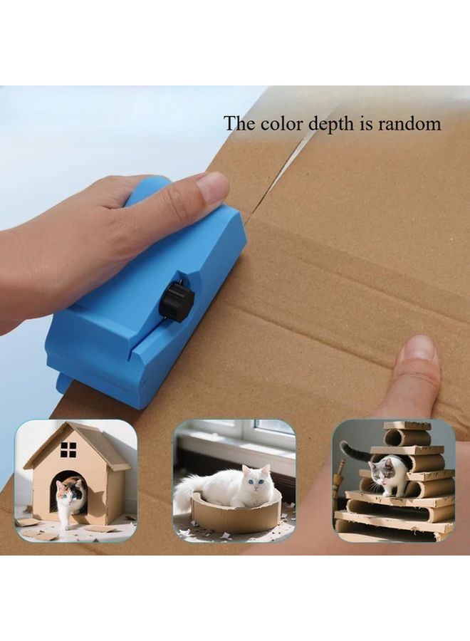 Blue Manual Cat Scratching Board Cutter with Ergonomic Handle for Cardboard Cat Furniture - Image 1