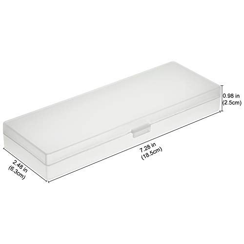 Chinco 4 Pieces Plastic Pencil Case Plastic Stationery Case with Hinged Lid and Snap Closure for Pencils Pens Drill Bits Office Supplies White - Image 3