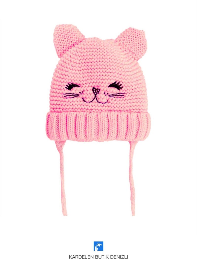 Kardelen Butik Denizli Kardelen Boutique Denizli Cat Beanie for Babies (Inside Polar Fleece, Fleece) (0-18 Months) 