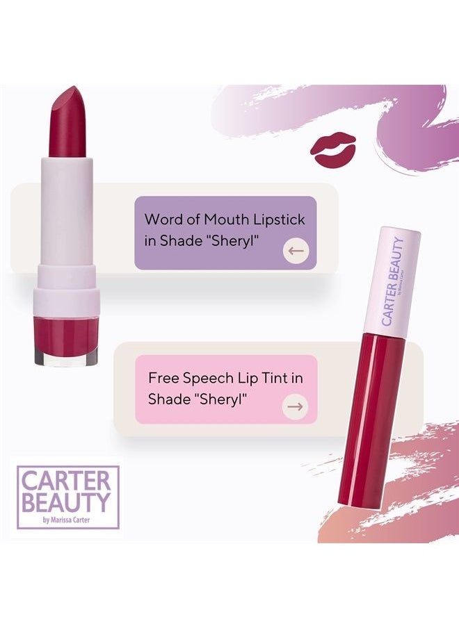 Carter Beauty By Marissa Carter - Carter Beauty Word Of Mouth Lipstick - Intense Color With A Smooth Matte Finish - Long-Lasting Comfortable Wear - Can Be Used With Free Speech Lip Tint For A Glossy Look - Sheryl - 0.16 Oz - Image 1