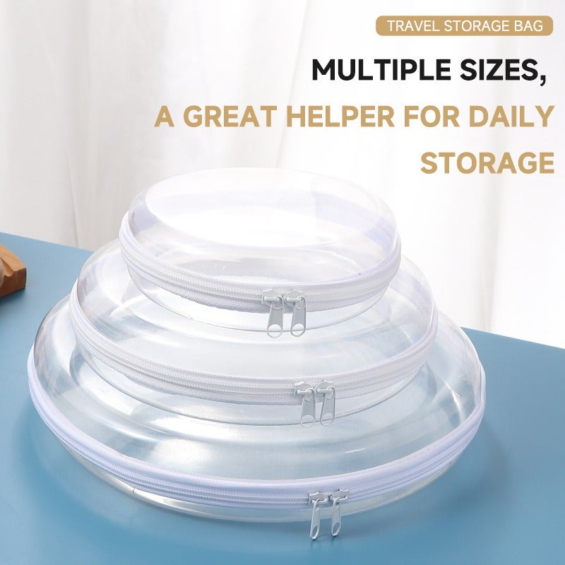 Multi-Functional Transparent Round Storage Bag Set - Waterproof, Durable & Portable Travel Organizer - Image 4