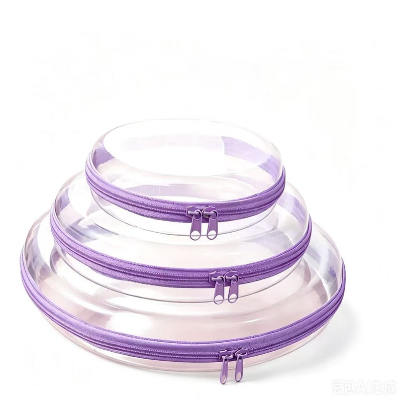 Multi-Functional Transparent Round Storage Bag Set - Waterproof, Durable & Portable Travel Organizer - Image 1