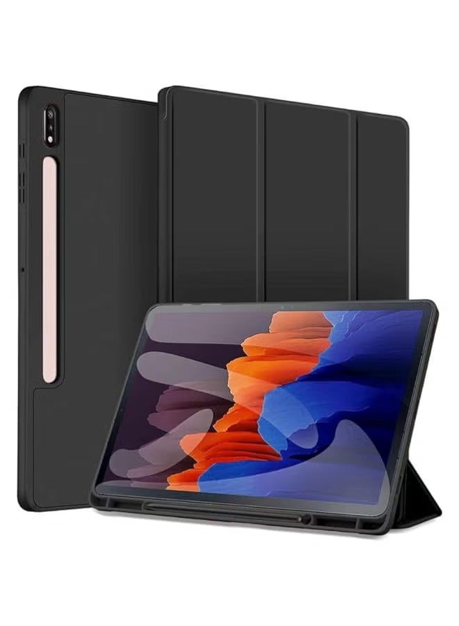 بروماس متوافق مع حافظة سامسونج جالاكسي تاب S9 بلس مقاس 12.4 بوصة 2023، مقاوم للسقوط والصدمات من مادة البولي كربونات + مادة واقية من البولي يوريثان، غطاء بمسند ثلاثي الطي رفيع للغاية، - Image 1