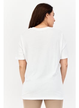 Reebok Women Sportswear Fit Short Sleeves Outdoor T-Shirt, White  - Image 2
