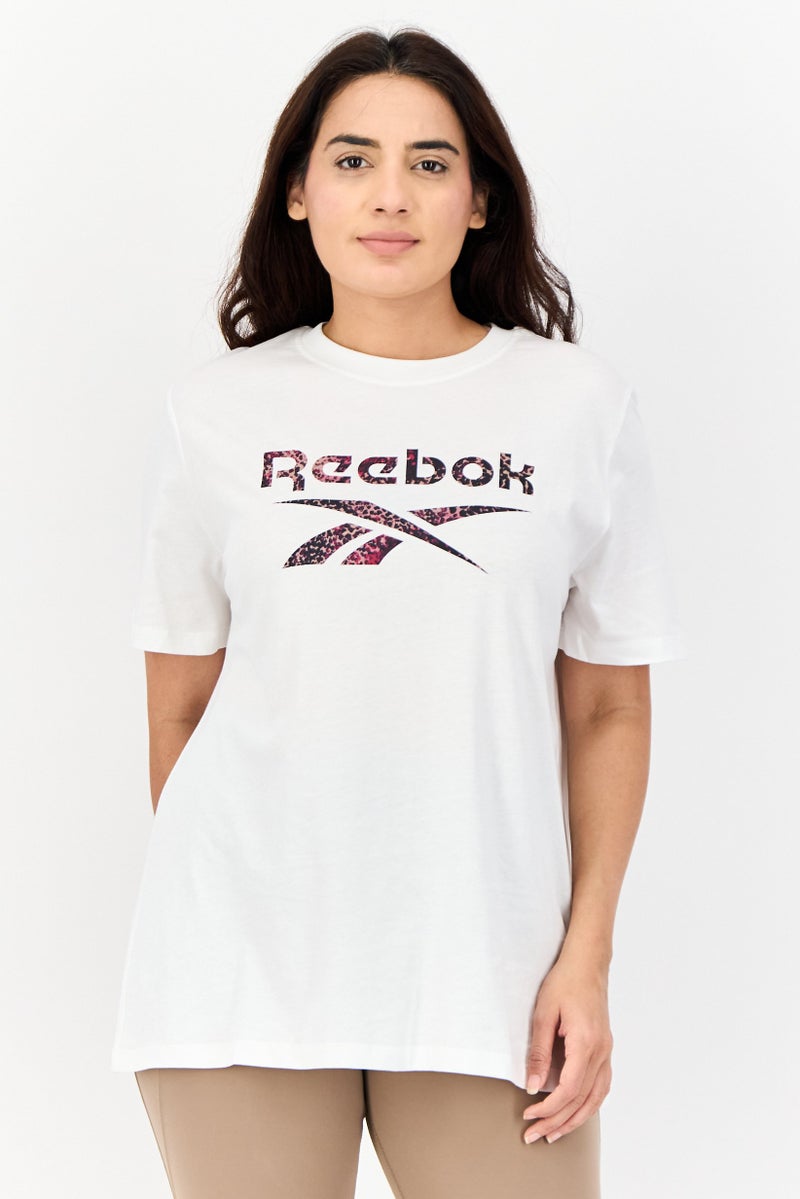 Reebok Women Sportswear Fit Short Sleeves Outdoor T-Shirt, White  - Image 1