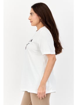 Reebok Women Sportswear Fit Short Sleeves Outdoor T-Shirt, White  - Image 3
