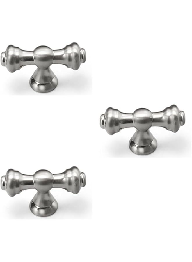 S-TOP Brushed Satin Nickel Kitchen Cabinet Knobs Dresser Knobs Drawer Knobs Cabinet Hardware Zinc Knobs for Dresser Drawers 3 Pack - Image 1