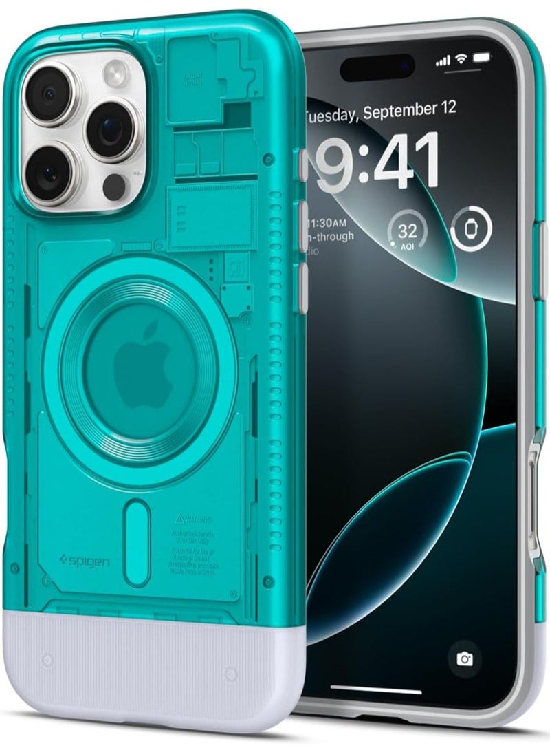 Spigen Classic C1 MagFit for iPhone 16 PRO Case Cover with MagSafe & Extreme Protection Tech - Bondi Blue - Image 1