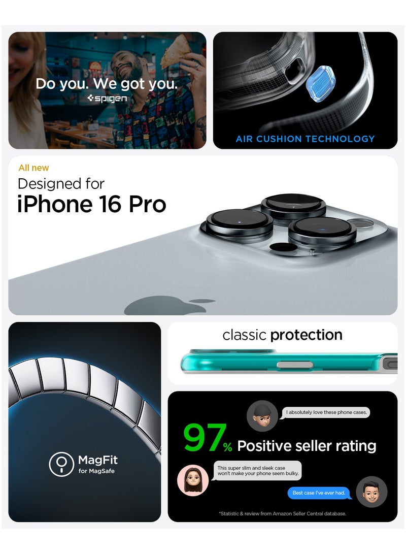 Spigen Classic C1 MagFit for iPhone 16 PRO Case Cover with MagSafe & Extreme Protection Tech - Bondi Blue - Image 2