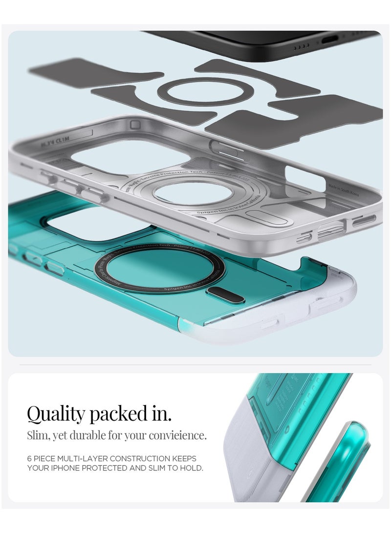 Spigen Classic C1 MagFit for iPhone 16 PRO Case Cover with MagSafe & Extreme Protection Tech - Bondi Blue - Image 5
