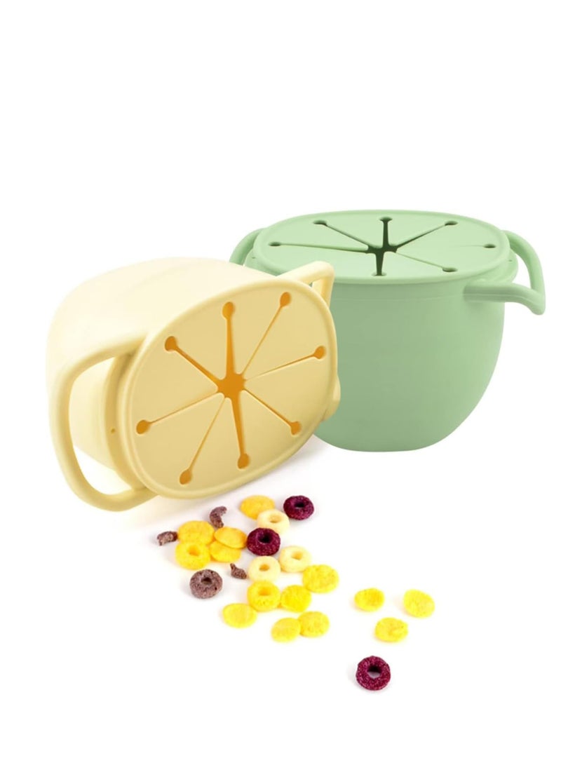 2 Pack Silicone Baby Snack Cup with Lid Pots for Toddlers First Training Spill Proof Containers Fruits Vegetables and Nuts - Image 1
