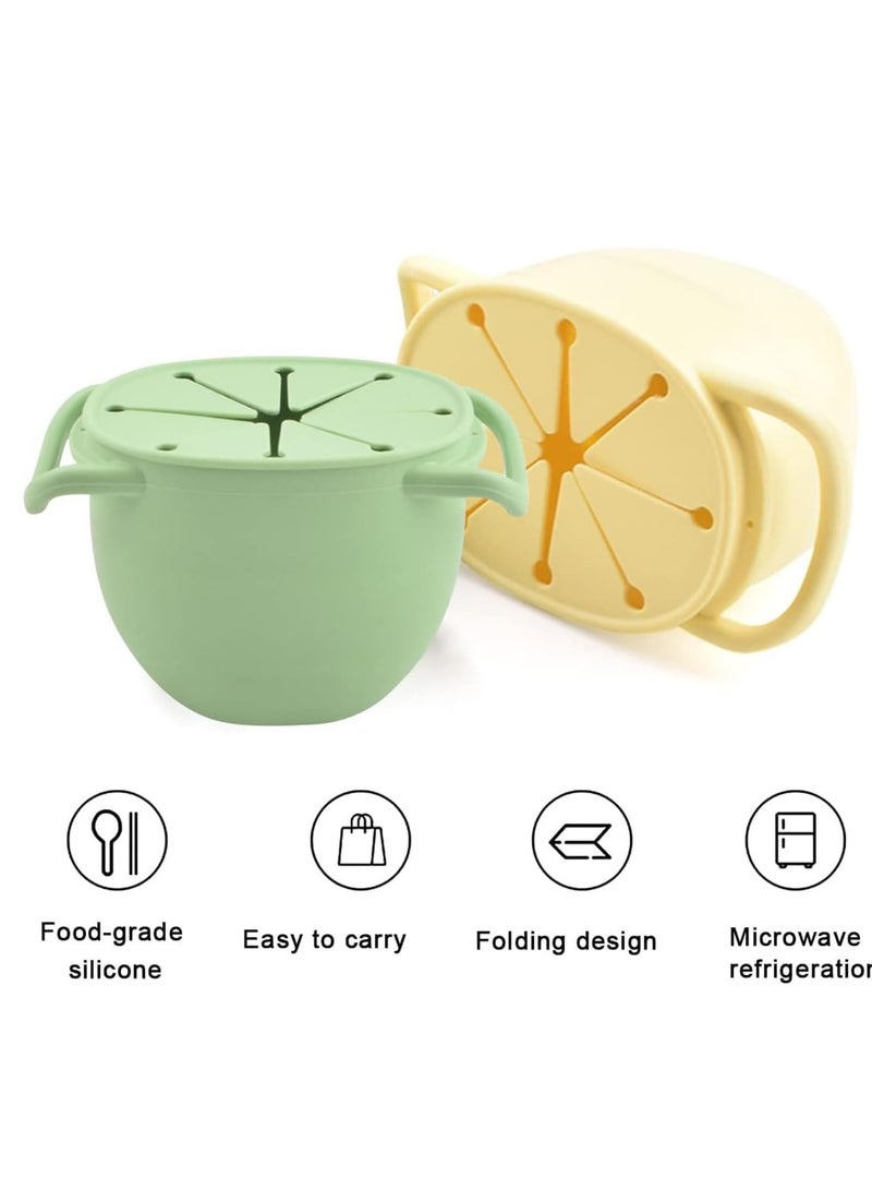 2 Pack Silicone Baby Snack Cup with Lid Pots for Toddlers First Training Spill Proof Containers Fruits Vegetables and Nuts - Image 2