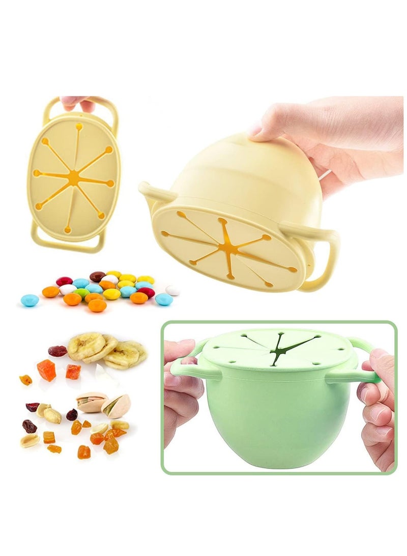 2 Pack Silicone Baby Snack Cup with Lid Pots for Toddlers First Training Spill Proof Containers Fruits Vegetables and Nuts - Image 3