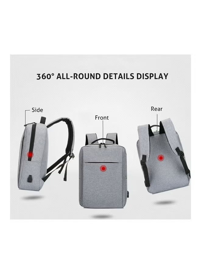 Laptop Backpack With USB Charging Port Grey - Image 3