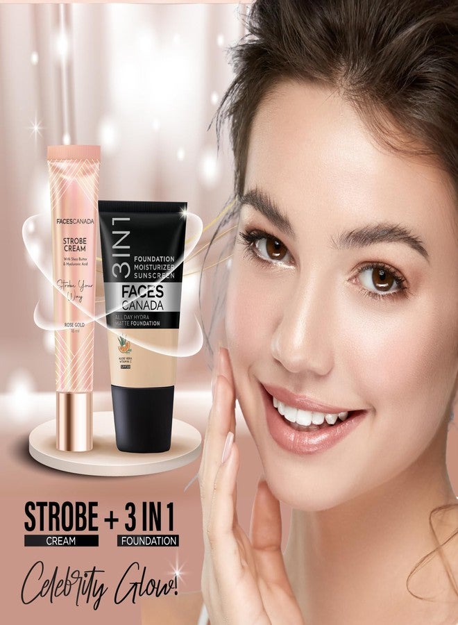 Facescanada FACES CANADA Superb Glow Combo - Strobe Cream - Rose Gold (18 ml) + Strobe Cream - Silver (18 ml) | Primer + Highlighter + Moisturizer | Illuminating & Glowing Makeup Base | Intense Hydration - Image 5