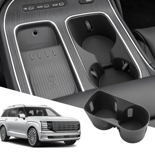 SXCY for 2026 Hyundai Palisade Accessories [7-Seat Version Double Side Armrests Only] Cup Holder Insert Silicone Cup Holder Limiter 2026 Palisade Drink Holder Adapter Non-Slip Drink Stopper Stabilizer - Image 1