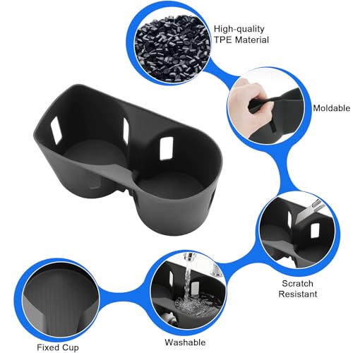 SXCY for 2026 Hyundai Palisade Accessories [7-Seat Version Double Side Armrests Only] Cup Holder Insert Silicone Cup Holder Limiter 2026 Palisade Drink Holder Adapter Non-Slip Drink Stopper Stabilizer - Image 4