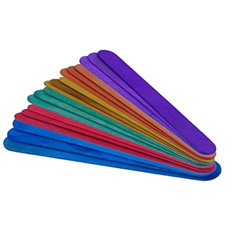 PAXCOO 100 Pcs 6” Colored Jumbo Wood Craft Sticks - Image 3