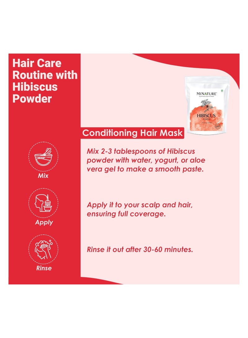 mi nature Organic Hibiscus Powder Resealable Zip Lock Pouch for Hair Skin and Women's Health 114g - Image 4