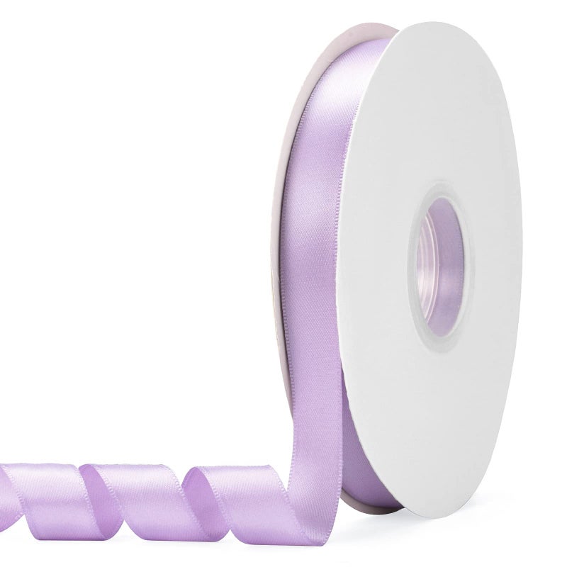 Ewaymado Solid Color Light Purple Double Faced Satin Ribbon 58 X 50 Yards Fabric Ribbons Perfect for Wedding and Party DecorationGift Wrapping Sewing Crafts